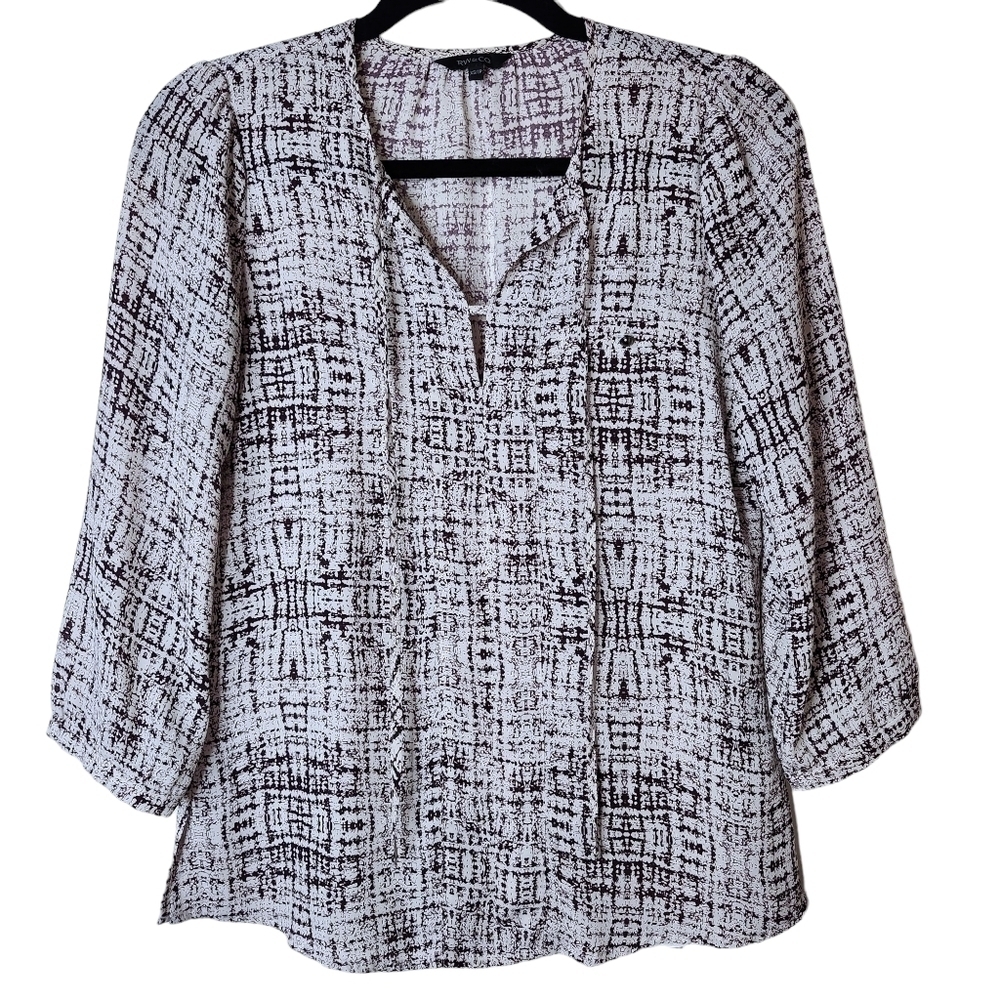 RW.&CO CLASSIC PRINT BLOUSE SIZE XS